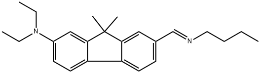 7-[(Butylimino)methyl]-N,N-diethyl-9,9-dimethyl-9H-fluoren-2-amine 结构式