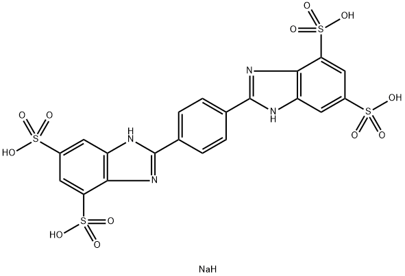 1H-Benzimidazole-5,7-disulfonic acid, 2,2'-(1,4-phenylene)bis-, sodium salt (1:) 结构式