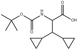 2-((叔丁氧基羰基)氨基)-3,3-二环丙基丙酸 结构式