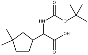 2-((叔丁氧基羰基)氨基)-2-(3,3-二甲基环戊基)乙酸 结构式