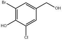 2-bromo-6-chloro-4-(hydroxymethyl)phenol 结构式