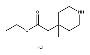 4-Piperidineacetic acid, 4-methyl-, ethyl ester, hydrochloride (1:1) 结构式