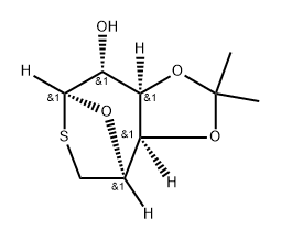.beta.-D-Galactopyranose, 1,6-dideoxy-1,6-epithio-3,4-O-(1-methylethylidene)- 结构式