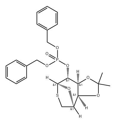 .beta.-D-Galactopyranose, 1,6-dideoxy-1,6-epithio-3,4-O-(1-methylethylidene)-, bis(phenylmethyl) phosphate 结构式