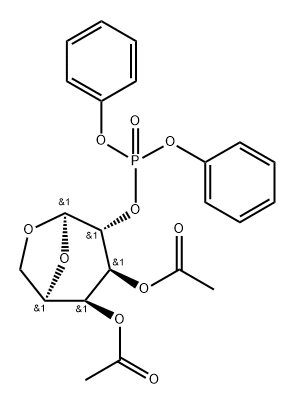 .beta.-D-Galactopyranose, 1,6-anhydro-, 3,4-diacetate 2-(diphenyl phosphate) 结构式