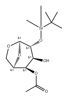 .beta.-D-Galactopyranose, 1,6-anhydro-2-O-(1,1-dimethylethyl)dimethylsilyl-, 4-acetate 结构式