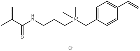 4-乙烯基-N,N-二甲基-N-[3-[(2-甲基-1-氧代-2-丙烯-1-基)氨基]丙基]苯甲胺氯化物 结构式