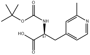 (S)-2-((叔丁氧基羰基)氨基)-3-(2-甲基吡啶-4-基)丙酸 结构式