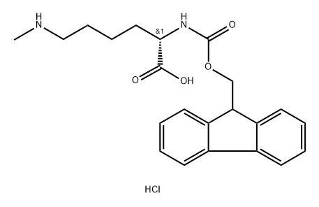 N2-(((9H-芴-9-基)甲氧基)羰基)-N6-甲基-L-赖氨酸盐酸盐 结构式