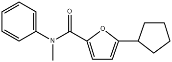 5-cyclopentyl-N-methyl-N-phenylfuran-2-carboxamide 结构式