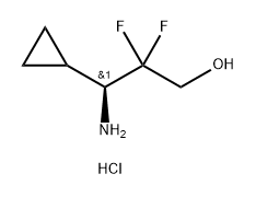 (S)-3-氨基-3-环丙基-2,2-二氟丙烷-1-醇盐酸盐 结构式
