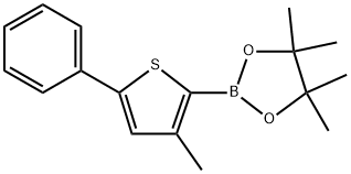 4,4,5,5-Tetramethyl-2-(3-methyl-5-phenyl-2-thienyl)-1,3,2-dioxaborolane 结构式