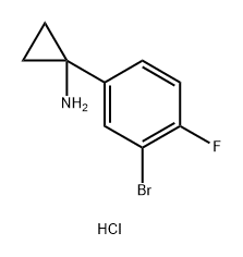 1-(3-溴-4-氟苯基)环丙烷-1-胺盐酸盐 结构式
