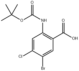 5-溴-2-((叔丁氧基羰基)氨基)-4-氯苯甲酸 结构式