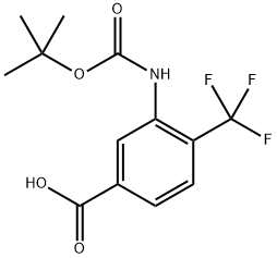 3-((叔丁氧基羰基)氨基)-4-(三氟甲基)苯甲酸 结构式