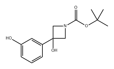 tert-butyl 3-hydroxy-3-(3-hydroxyphenyl)azetidine-1-carboxylate 结构式