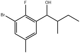 3-Bromo-2-fluoro-5-methyl-α-(1-methylpropyl)benzenemethanol 结构式