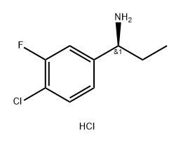 (S)-1-(4-chloro-3-fluorophenyl)propan-1-amine 结构式