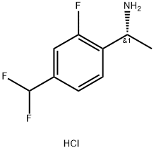 (R)-1-(4-(二氟甲基)-2-氟苯基)乙-1-胺盐酸盐 结构式