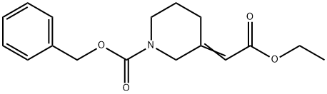 benzyl (E)-3-(2-ethoxy-2-oxoethylidene)piperidine-1-carboxylate 结构式