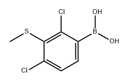 (2,4-dichloro-3-(methylthio)phenyl)boronic acid 结构式