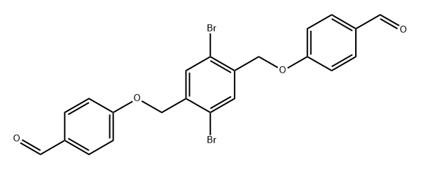 4,4'-(((2,5-二溴-1,4-苯)双亚甲基)双氧)二苯甲醛 结构式