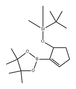 叔丁基二甲基((2-(4,4,5,5-四甲基-1,3,2-二氧硼杂环戊烷-2-基)环戊-2-烯-1-基)氧基)硅烷 结构式