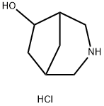 3-Azabicyclo[3.2.1]octan-6-ol, hydrochloride (1:1) 结构式