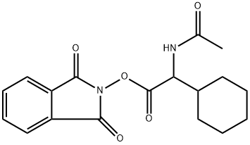 Cyclohexaneacetic acid, α-(acetylamino)-, 1,3-dihydro-1,3-dioxo-2H-isoindol-2-yl ester 结构式