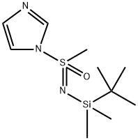 1-(1,1-二甲基乙基)-N-(1H-咪唑-1-基甲基氧化-L-4-磺酰苯胺)-1,1-二甲基硅烷胺 结构式
