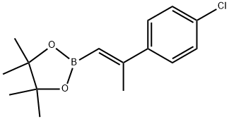 (E)-2-(2-(4-氯苯基)丙-1-烯-1-基)-4,4,5,5-四甲基-1,3,2-二氧杂硼烷 结构式