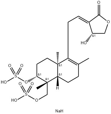 17-氢-9-去氢穿心莲内酯-3,19-二硫酸酯钠 结构式