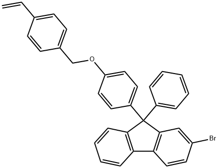 2-溴-9-[4-[(4-乙烯基苯基)甲氧基]苯基]-9-苯基-9H-芴 结构式