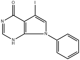 5-iodo-7-phenyl-7H-pyrrolo[2,3-d]pyrimidin-4-ol 结构式