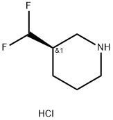 Piperidine, 3-(difluoromethyl)-, hydrochloride (1:1), (3R)- 结构式