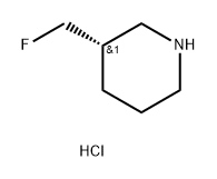 (S)-3-(氟甲基)哌啶盐酸盐 结构式