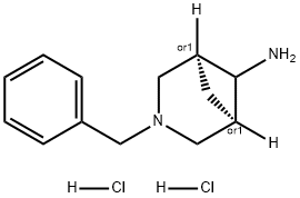 外-3-苄基-3-氮杂双环[3.1.1]庚烷-6-胺二盐酸盐 结构式