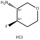 2H-Pyran-3-amine, 4-fluorotetrahydro-, hydrochloride (1:1), (3R,4R)- 结构式