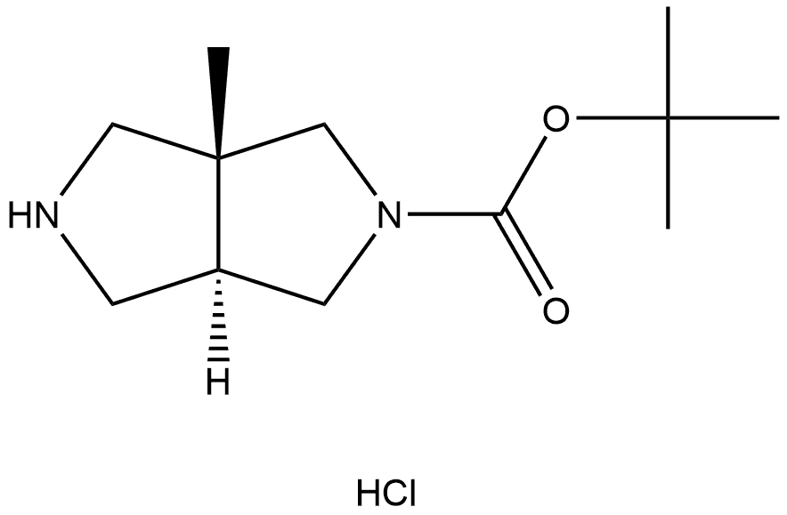 trans-tert-butyl-3a-methyl-1,2,3,4,6,6a-hexahydropyrrolo[3,4-c]pyrrole-5-carboxylate hydrochloride 结构式