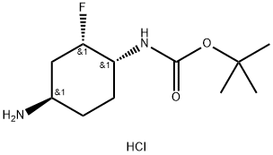 Carbamic acid, N-[(1R,2S,4R)-4-amino-2-fluorocyclohexyl]-, 1,1-dimethylethyl ester, hydrochloride (1:1) 结构式