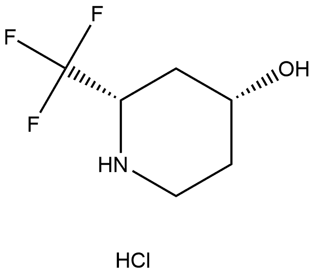 4-Piperidinol, 2-(trifluoromethyl)-, hydrochloride (1:1), (2S,4R)- 结构式
