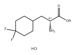 (R)-2-氨基-3-(4,4-二氟环己基)丙酸盐酸盐 结构式