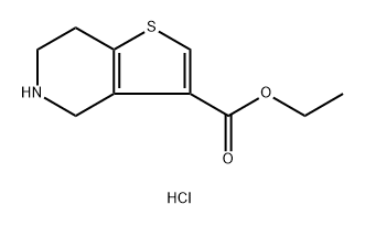 4,5,6,7-四氢噻吩并[3,2-C]吡啶-3-羧酸乙酯盐酸盐 结构式