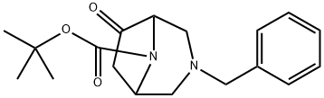 3-苄基-6-氧代-3,8-二氮杂双环[3.2.1]辛烷-8-羧酸叔丁酯 结构式