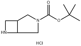 3,6-Diazabicyclo[3.2.0]heptane-3-carboxylic acid, 1,1-dimethylethyl ester, hydrochloride (1:1) 结构式