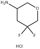 5,5-Difluorotetrahydro-2H-pyran-3-amine hydrochloride 结构式