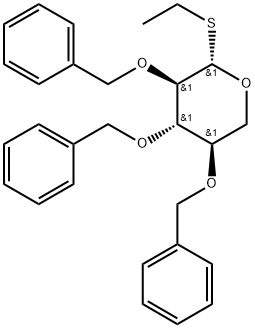 2,3,4-三-O-苄基-1-硫代-Β-D-吡喃木糖苷乙酯 结构式