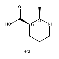 RAC-(2R,3R)-2-甲基哌啶-3-羧酸盐酸盐 结构式