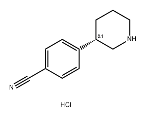 Benzonitrile, 4-(3S)-3-piperidinyl-, hydrochloride (1:1) 结构式