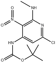 (6-氯-2-(甲氨基)-3-硝基吡啶-4-基)氨基甲酸叔丁酯 结构式